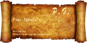Pap Ignác névjegykártya